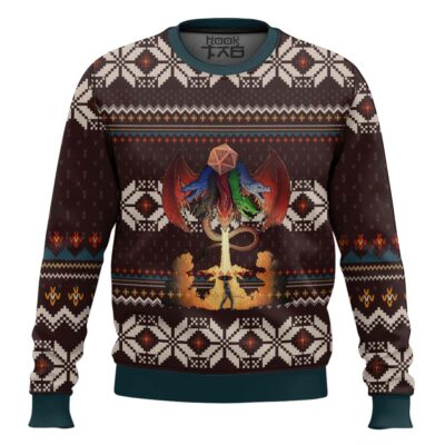 Hooktab RPG Dungeons & Dragons Ugly Christmas Sweater