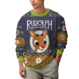 Hooktab Rudolph The Red-nosed Reindeer Ugly Christmas Sweater