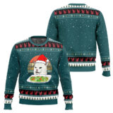 Hooktab Sad Cat On Table Woman Yelling At Cat Meme Ugly Christmas Sweater