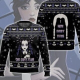 Hooktab Sad Girl Club Wednesday Ugly Christmas Sweater