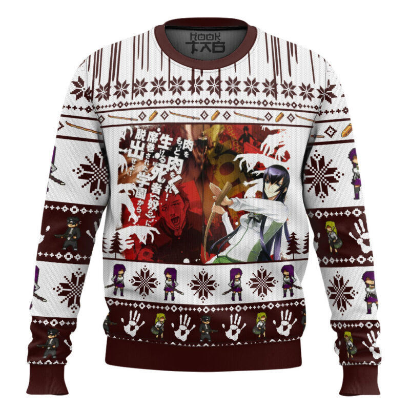 Hooktab Saeko Busujima Highschool Of The Dead Ugly Christmas Sweater