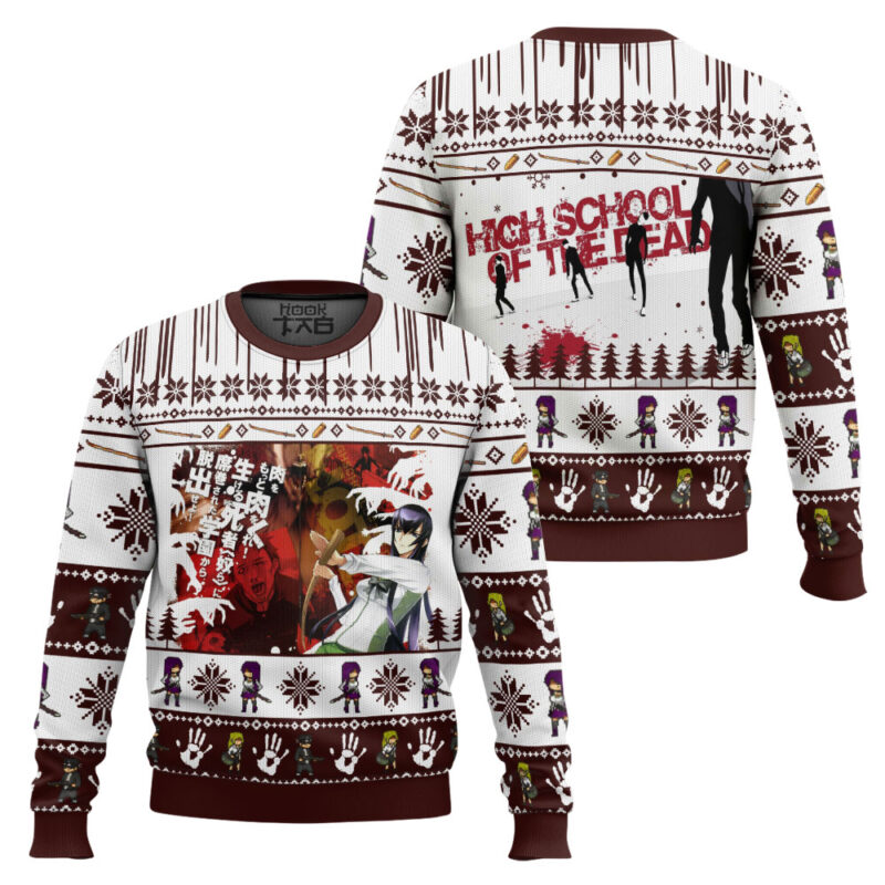 Hooktab Saeko Busujima Highschool Of The Dead Ugly Christmas Sweater Hooktab Saeko Busujima Highschool Of The Dead Ugly Christmas Sweater