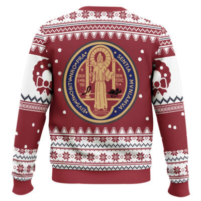 Hooktab Saint Benedict Medal Ugly Christmas Sweater