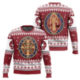 Hooktab Saint Benedict Medal Ugly Christmas Sweater