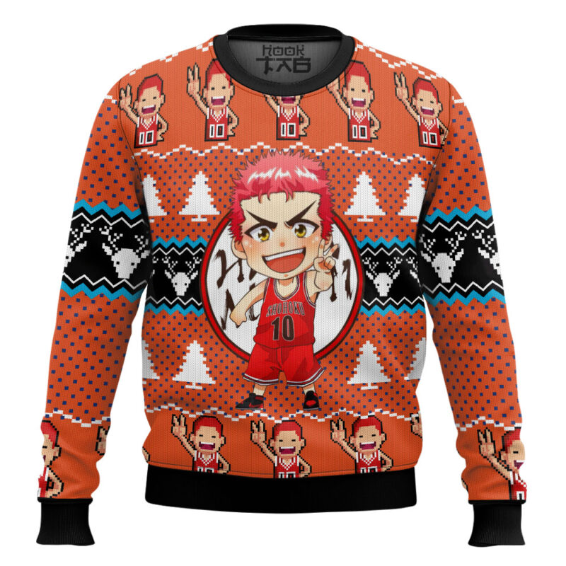 Hooktab Sakuragi Hanamichi Slam Dunk Ugly Christmas Sweater
