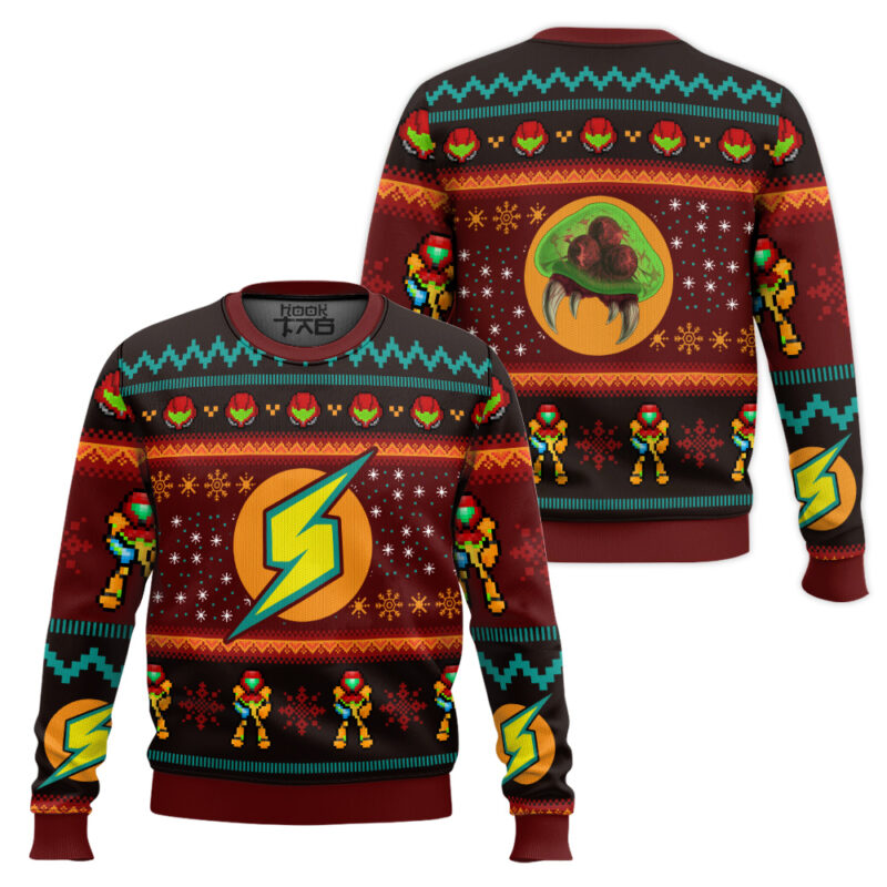 Hooktab Samus Metroid Ugly Christmas Sweater Hooktab Samus Metroid Ugly Christmas Sweater