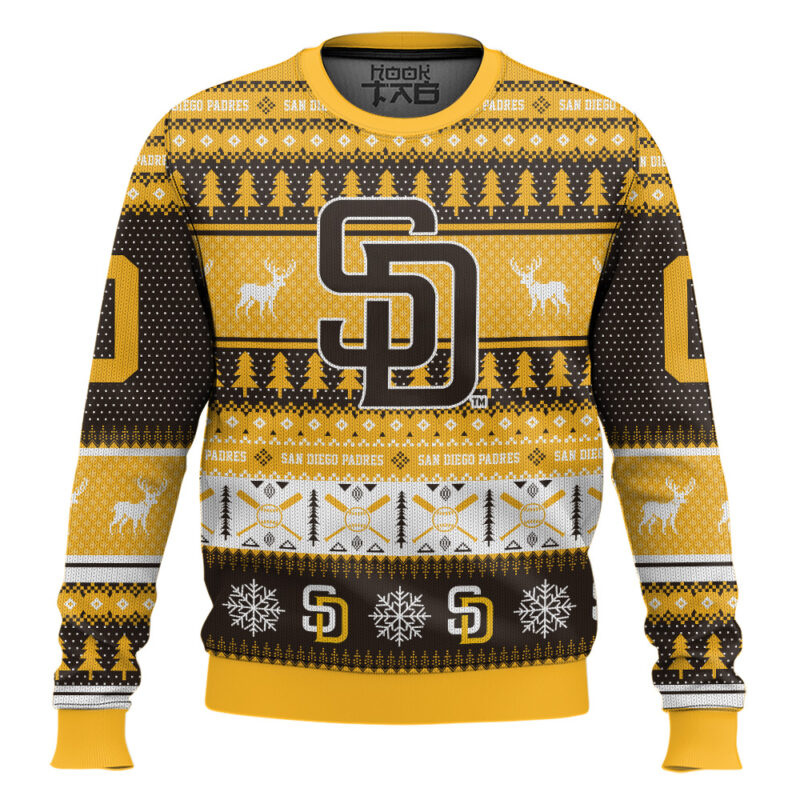 Hooktab San Diego Padres - Custom Name And Number Ugly Sweater