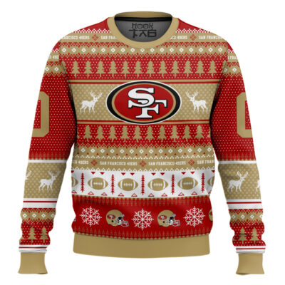 Hooktab San Francisco 49ers - Custom Name And Number Ugly Sweater