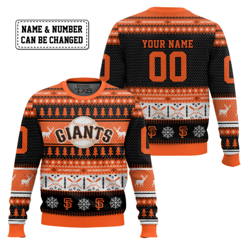 Hooktab San Francisco Giants - Custom Name And Number Ugly Sweater Hooktab San Francisco Giants - Custom Name And Number Ugly Sweater