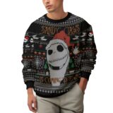 Hooktab Sandy Claws Is Coming To Town Jack Skellington Ugly Christmas Sweater