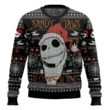 Hooktab Sandy Claws Is Coming To Town Jack Skellington Ugly Christmas Sweater