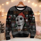 Hooktab Sandy Claws Is Coming To Town Jack Skellington Ugly Christmas Sweater