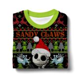 Hooktab Sandy Claws Jack Skellington Ugly Christmas Sweater