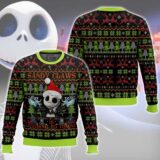 Hooktab Sandy Claws Jack Skellington Ugly Christmas Sweater