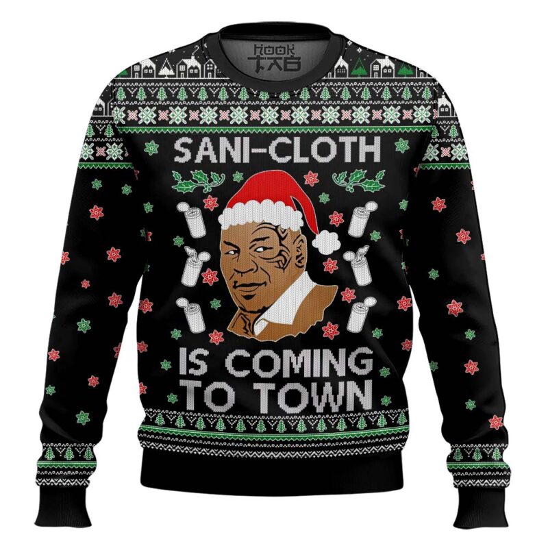 Hooktab Sani Cloth Is Coming To Town WWE Ugly Christmas Sweater