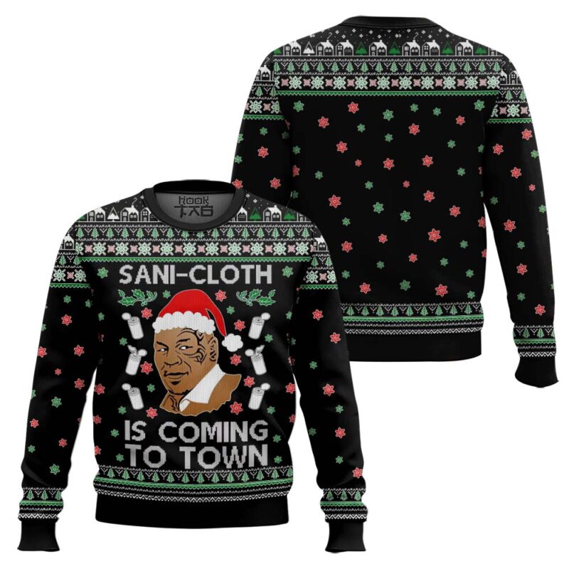 Hooktab Sani Cloth Is Coming To Town WWE Ugly Christmas Sweater Hooktab Sani Cloth Is Coming To Town WWE Ugly Christmas Sweater