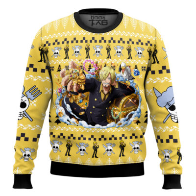 Hooktab Sanji One Piece Ugly Christmas Sweater