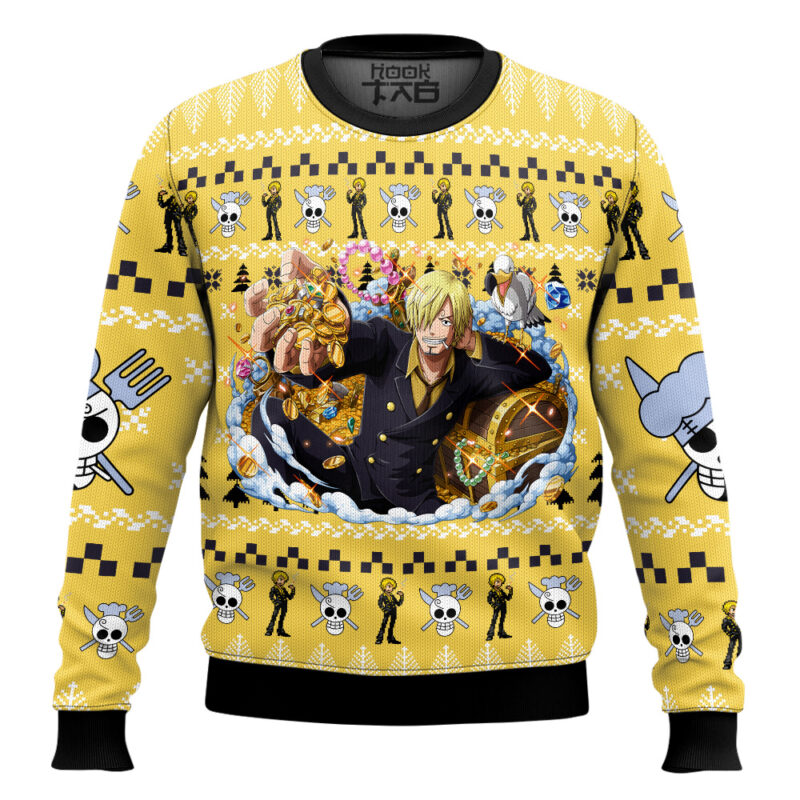 Hooktab Sanji One Piece Ugly Christmas Sweater
