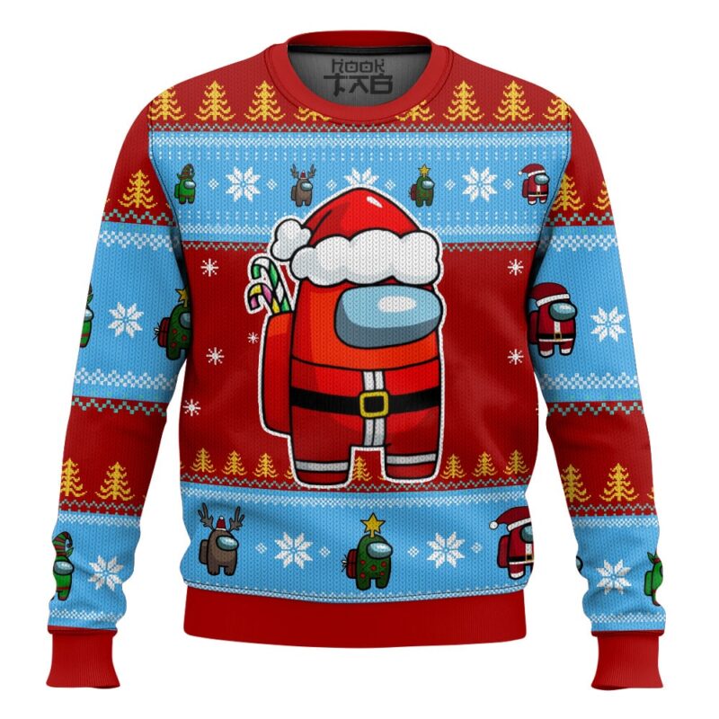 Hooktab Santa Among Us Ugly Christmas Sweater