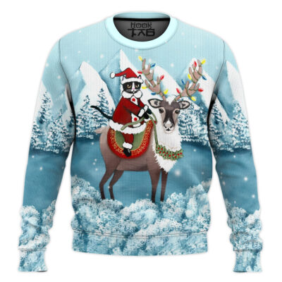 Hooktab Santa Cat Ugly Christmas Sweater