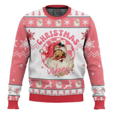 Hooktab Santa Christmas Vibes Ugly Christmas Sweater