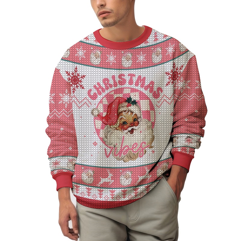 Hooktab Santa Christmas Vibes Ugly Christmas Sweater Hooktab Santa Christmas Vibes Ugly Christmas Sweater