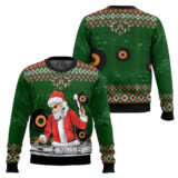 Hooktab Santa Claus DJ Ugly Christmas Sweater