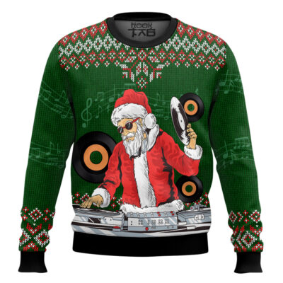 Hooktab Santa Claus DJ Ugly Christmas Sweater