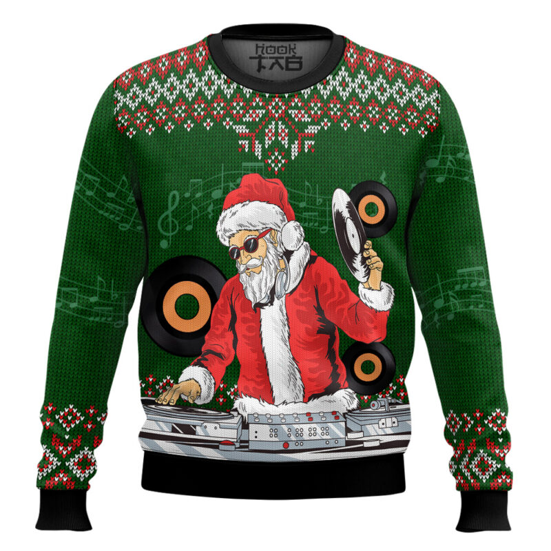 Hooktab Santa Claus DJ Ugly Christmas Sweater