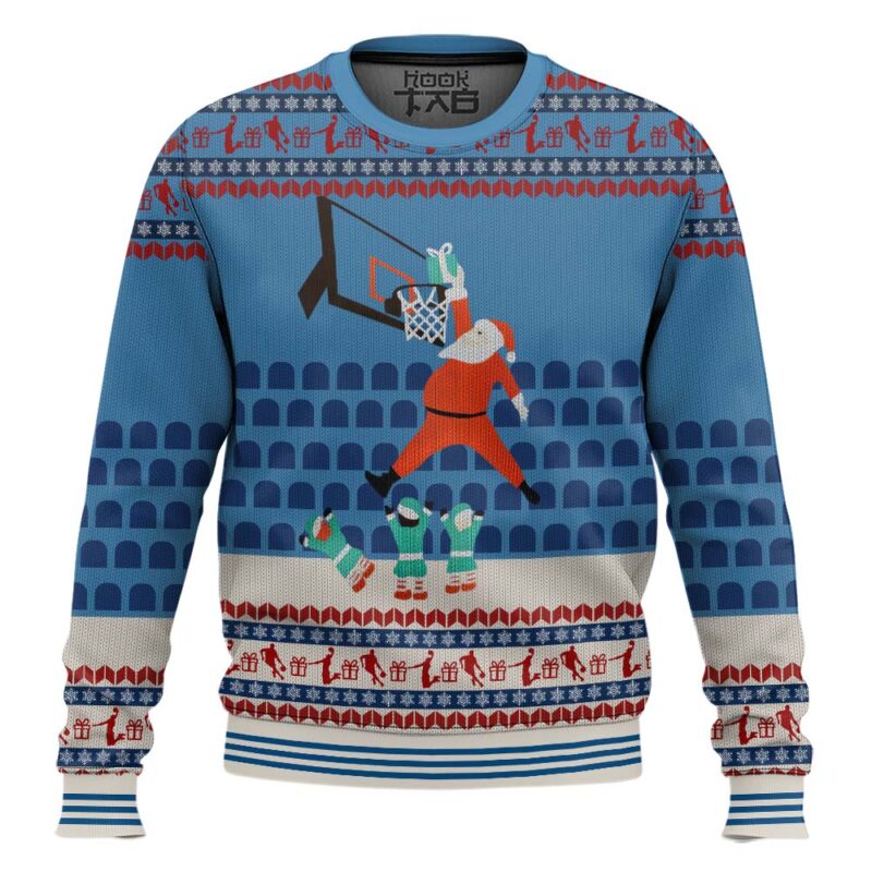 Hooktab Santa Claus Dunking Ugly Christmas Sweater