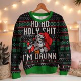 Hooktab Santa Claus Ho Ho Holy Shit I'm Drunk Ugly Christmas Sweater