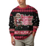 Hooktab Santa Claus Is Coming To Town Ugly Christmas Sweater