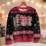 Hooktab Santa Claus Is Coming To Town Ugly Christmas Sweater