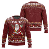 Hooktab Santa Claus Pew Pew Ugly Christmas Sweater