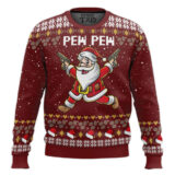 Hooktab Santa Claus Pew Pew Ugly Christmas Sweater