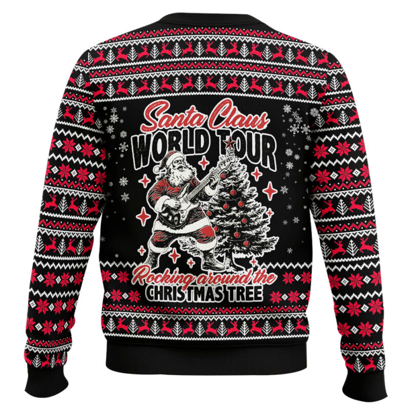 Hooktab Santa Claus World Tour Ugly Christmas Sweater Hooktab Santa Claus World Tour Ugly Christmas Sweater