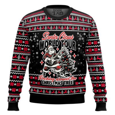 Hooktab Santa Claus World Tour Ugly Christmas Sweater