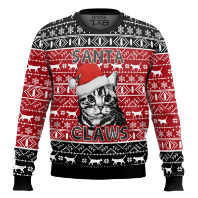 Hooktab Santa Claws Cat Ugly Christmas Sweater