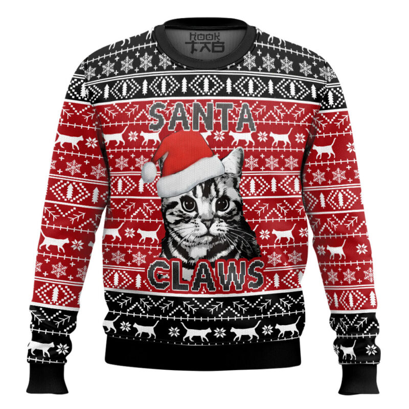 Hooktab Santa Claws Cat Ugly Christmas Sweater
