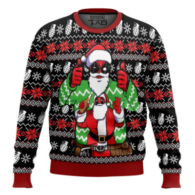 Hooktab Santa Deadpool Marvel Ugly Christmas Sweater