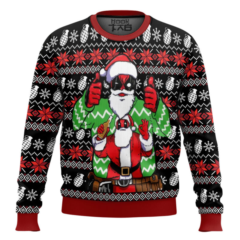 Hooktab Santa Deadpool Marvel Ugly Christmas Sweater