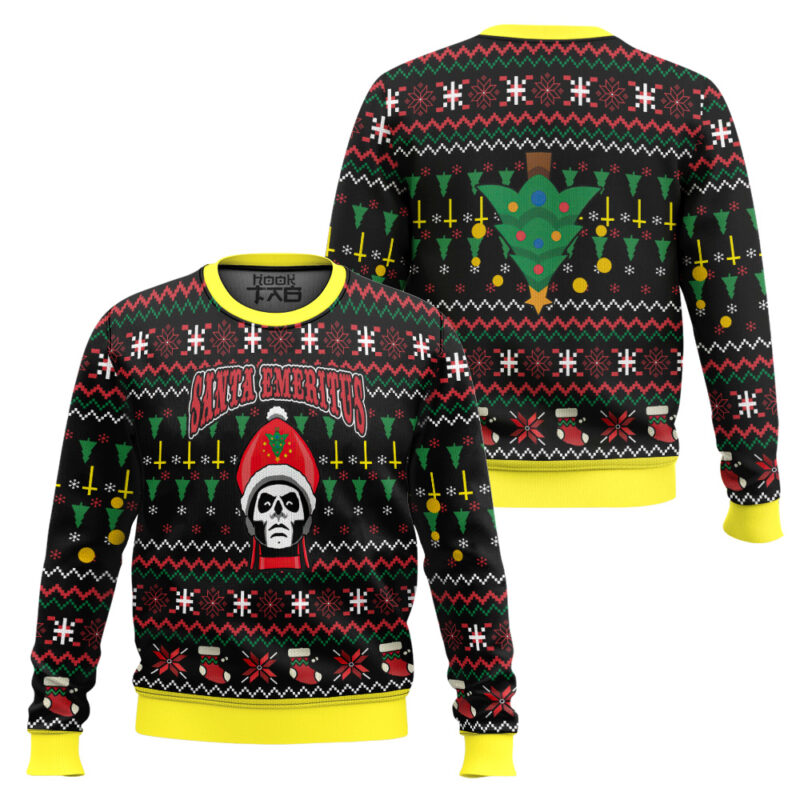 Hooktab Santa Emeritus Papa Emeritus Ghost Ugly Christmas Sweater Hooktab Santa Emeritus Papa Emeritus Ghost Ugly Christmas Sweater