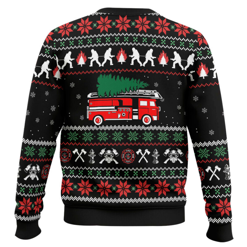 Hooktab Santa Firefighter Ugly Christmas Sweater Hooktab Santa Firefighter Ugly Christmas Sweater