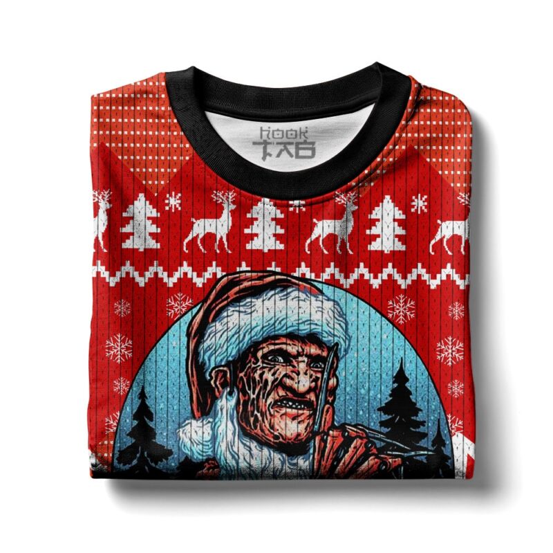 Hooktab Santa Freddy Krueger A Nightmare On Elm Street Ugly Christmas Sweater Hooktab Santa Freddy Krueger A Nightmare On Elm Street Ugly Christmas Sweater