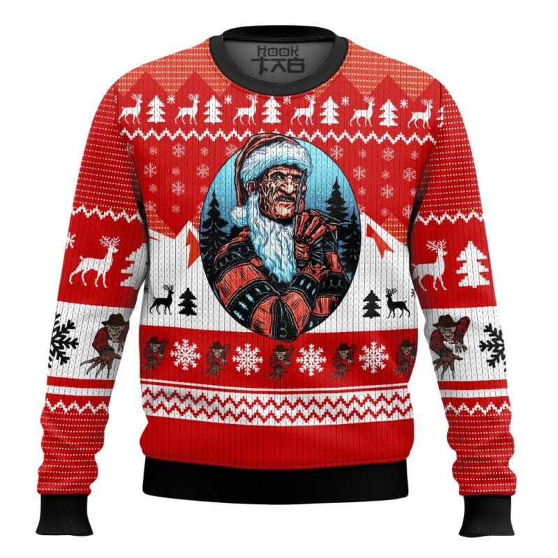 Hooktab Santa Freddy Krueger A Nightmare On Elm Street Ugly Christmas Sweater