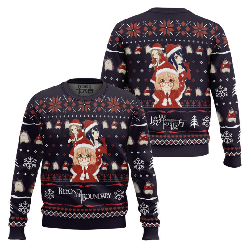 Hooktab Santa Girls Beyond The Boundary Ugly Christmas Sweater Hooktab Santa Girls Beyond The Boundary Ugly Christmas Sweater
