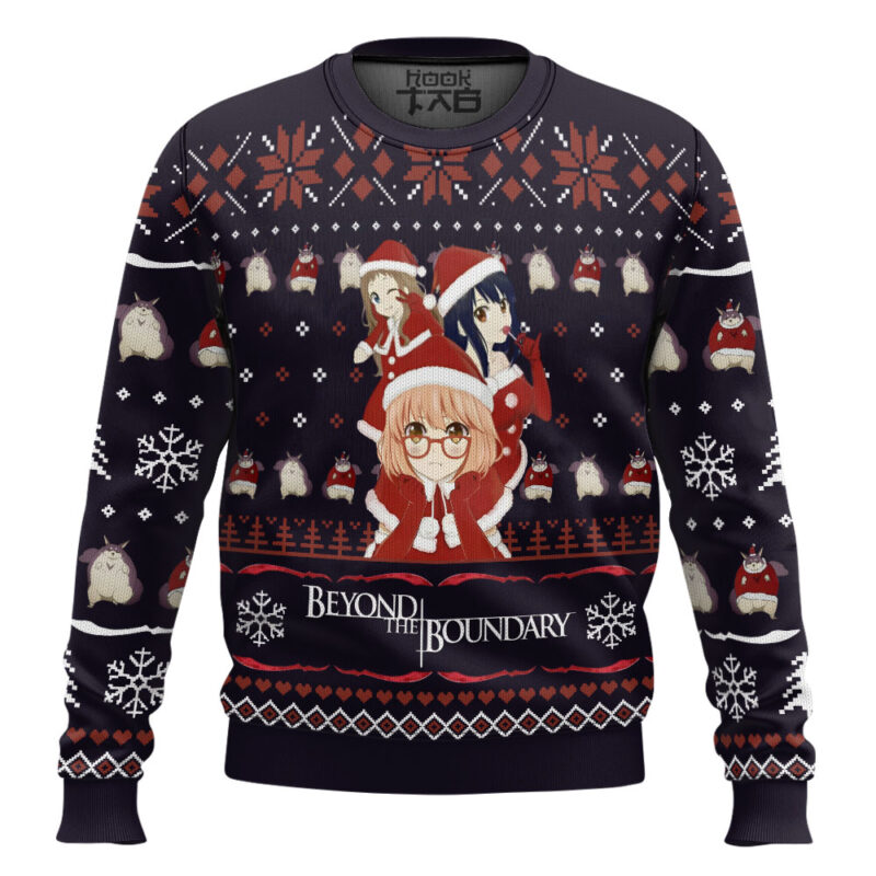 Hooktab Santa Girls Beyond The Boundary Ugly Christmas Sweater