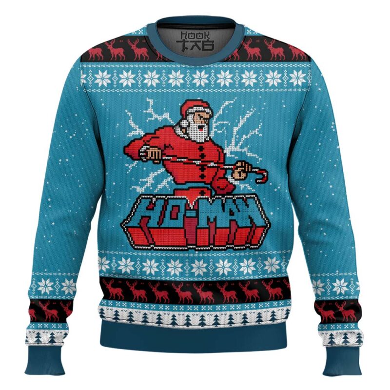 Hooktab Santa Ho-Man Ugly Christmas Sweater