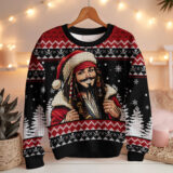 Hooktab Santa Jack Pirates Of The Caribbean Ugly Christmas Sweater