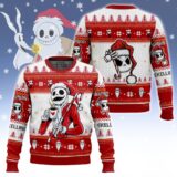 Hooktab Santa Jack Skellington Ugly Christmas Sweater